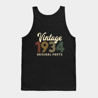 Vintage 1934 Original Parts 90th Birthday Gift Tank Top